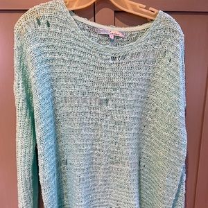 NWOT Mint knit Green Cecico Sweater w holes M/L